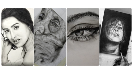 Charcoal Potrait Basic + Advance Course